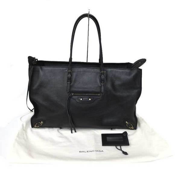 Balenciaga Paper Office Zip Tote Leather Black - Picture 7 of 11